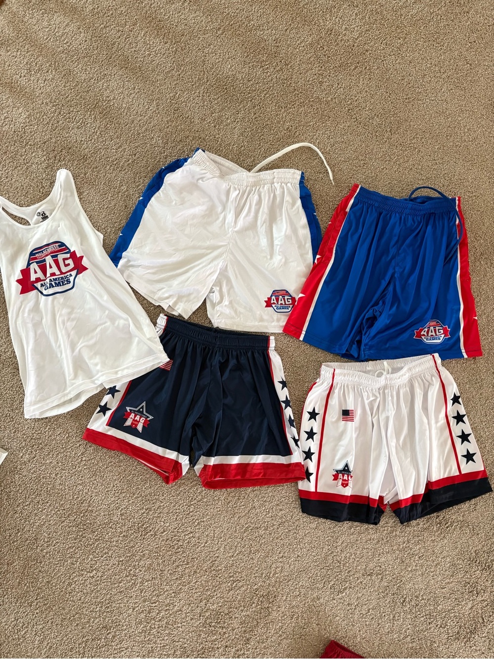 Athletic short bundle with tank top. Size small, see measurements.